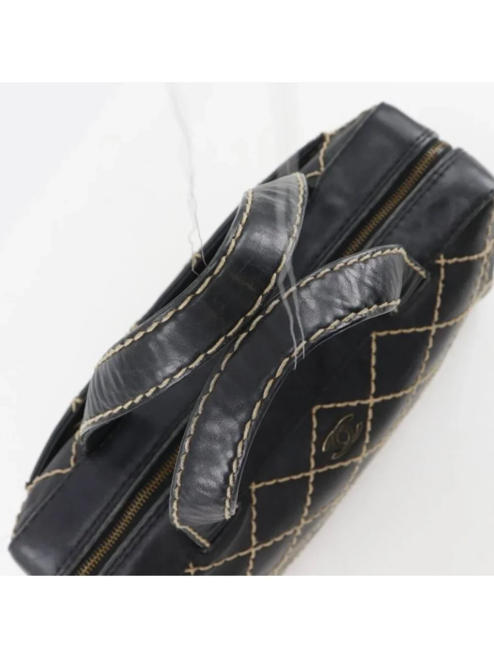 Chanel Wild Stitch CC Logo Calf Black Handbag